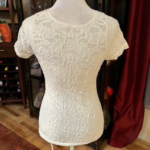 Nophat Lace Textured Stretch Fitted Top - Picture 2 of 5